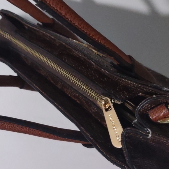 Michael Kors Purse Brown floral embroidered satchel -Flaws - Picture 12 of 16